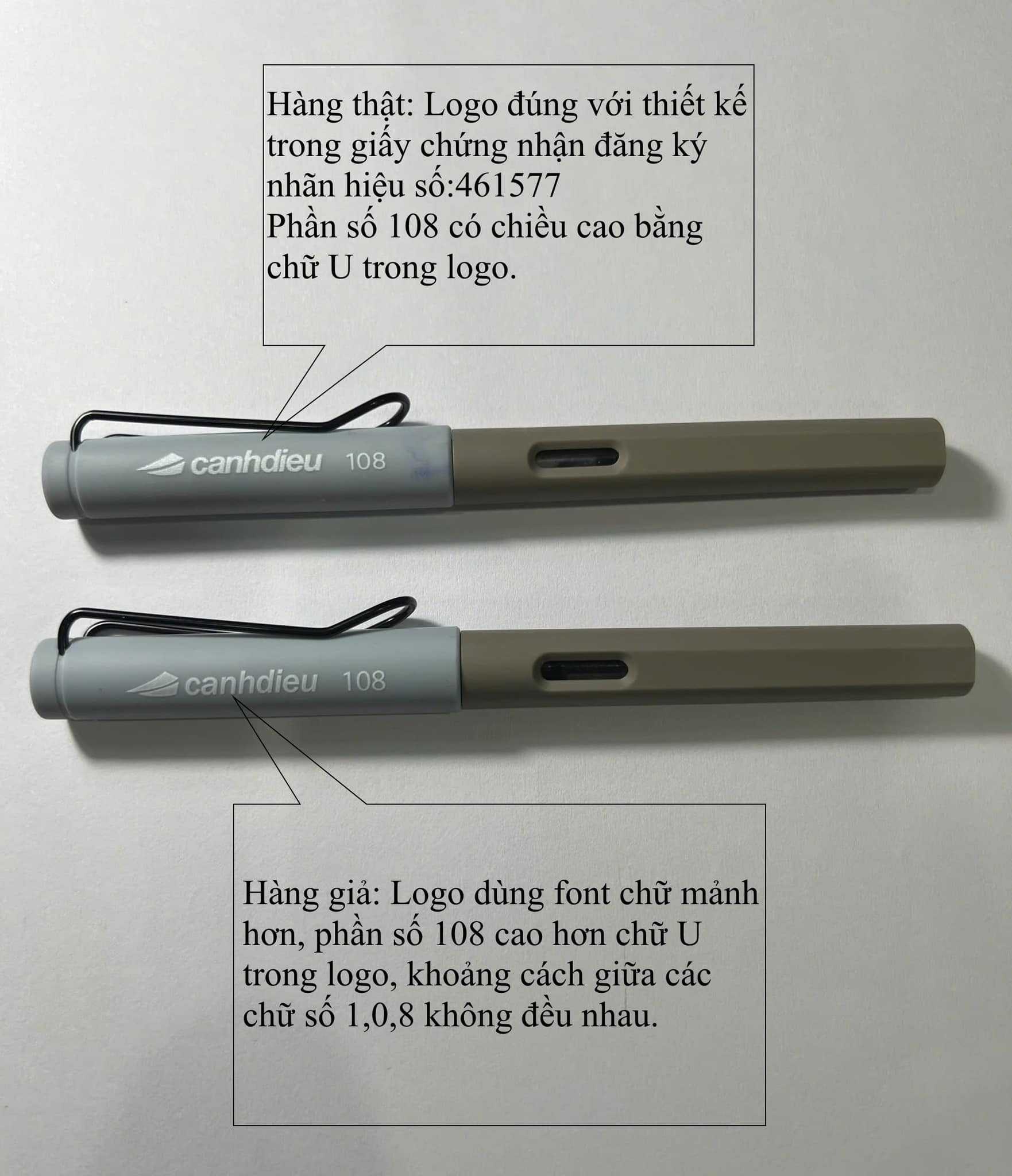 HƯỚNG DẪN PHÂN BIỆT HÀNG GIẢ BÚT CÁNH DIỀU 108