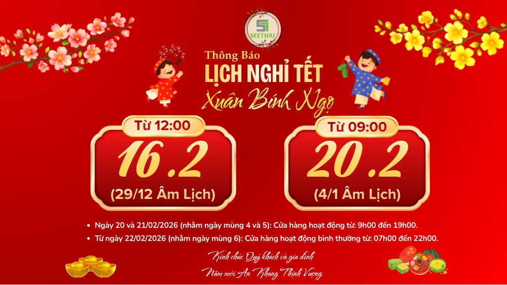 THÔNG BÁO LỊCH NGHỈ TẾT NGUYÊN ĐÁN BÍNH NGỌ 2026