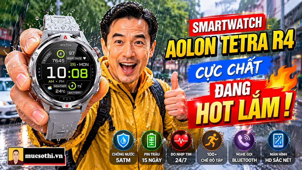 AOLON TETRA R4 Smartwatch Chuẩn Quân Đội Siêu Hầm Hố, Bền Bỉ Đến Phát Cuồng Với Giá Rẻ Khó Tin! - mucsothi.com.vn