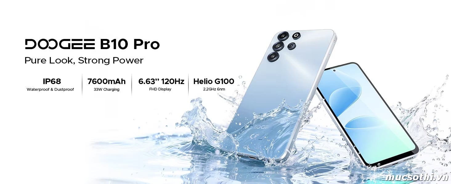 Mục sở thị giới thiệu Doogee B10 Pro - Smartphone AI phong cách mỏng thời trang chống nước bụi pin 7600mAh chính hãng GIÁ TỐT - 09175.09195