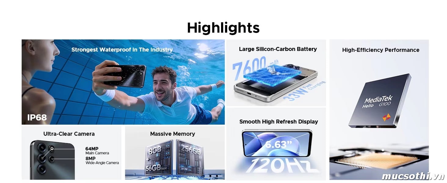 Mục sở thị giới thiệu Doogee B10 Pro - Smartphone AI phong cách mỏng thời trang chống nước bụi pin 7600mAh chính hãng GIÁ TỐT - 09175.09195