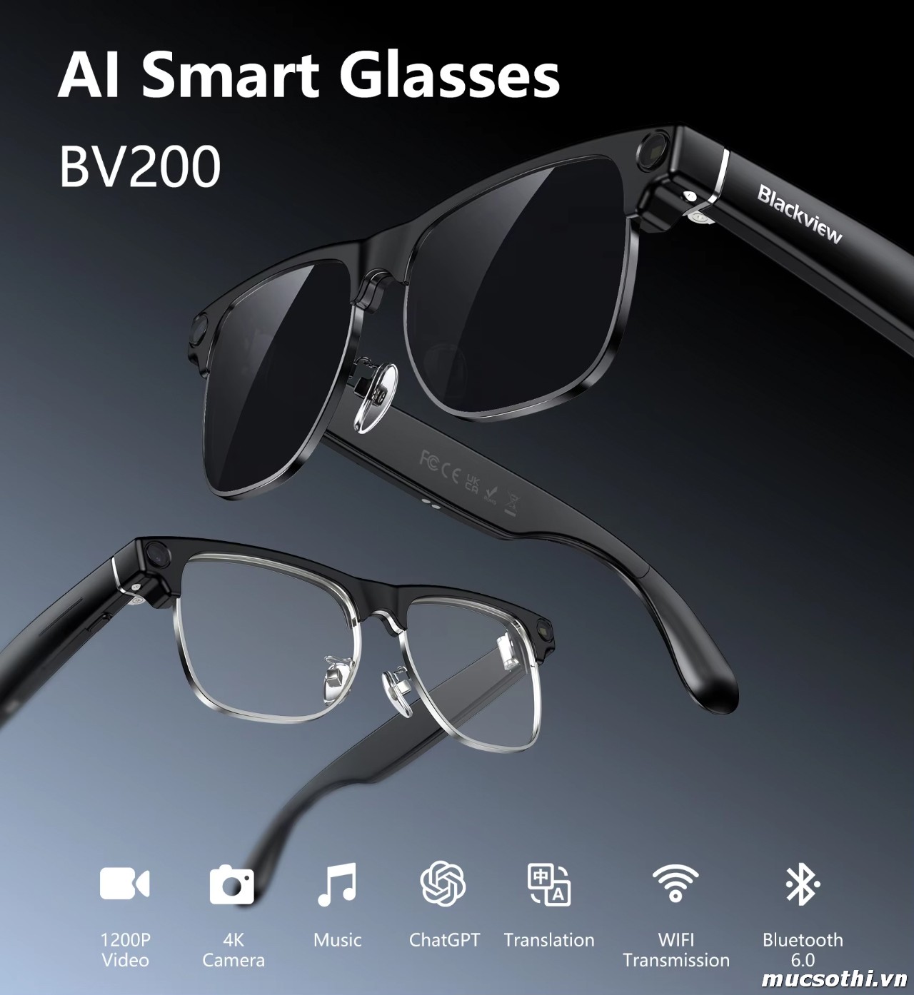 Mục sở thị Kính thông minh AI Blackview BV8200 Glasses có Deal Giá Tốt - Hốt ngay liên hệ 09873.09873