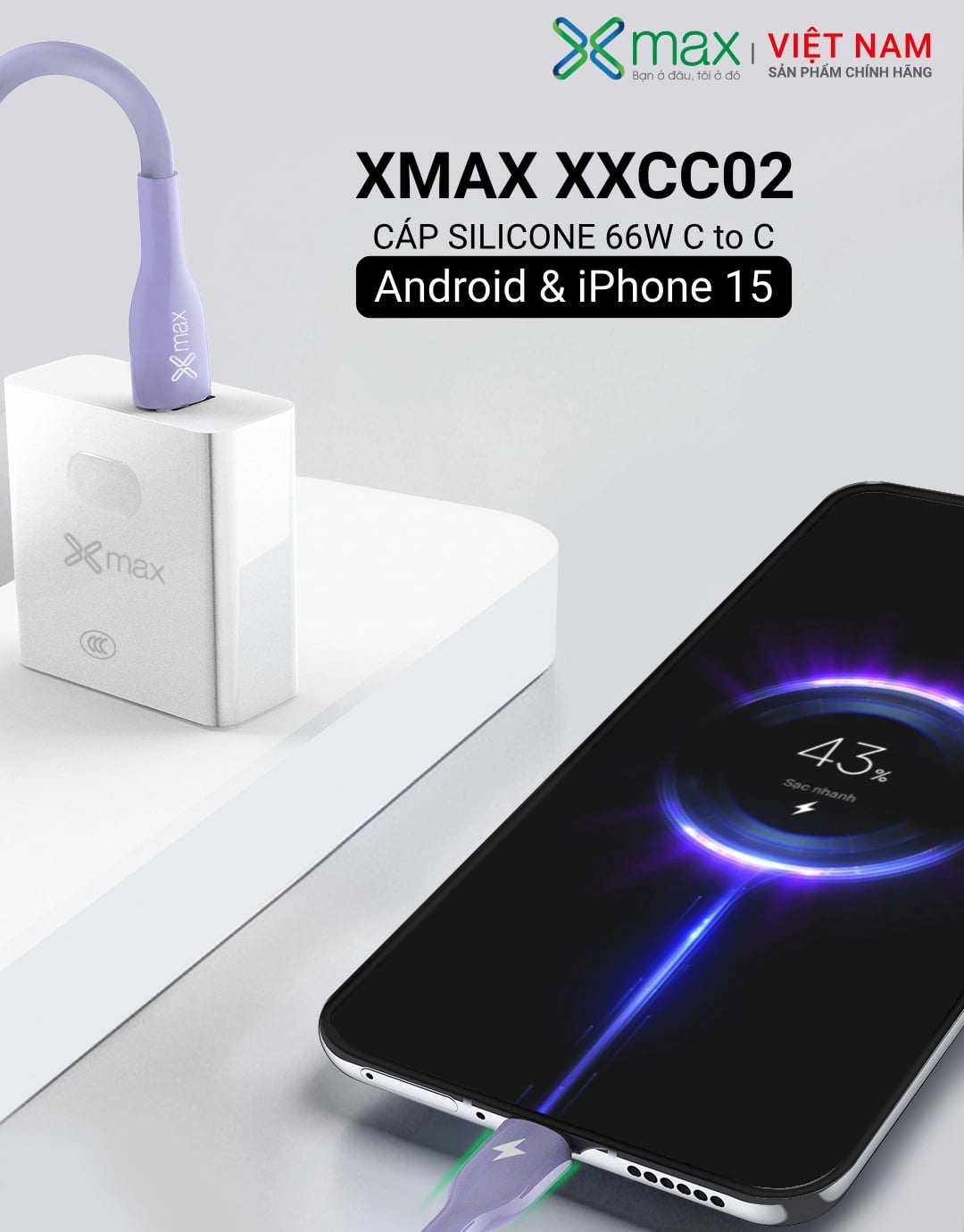 Mục sở thị cáp sạc siêu nhanh 66w Type C-C thương hiệu Xmax có Deal Giá Tốt - Hốt ngay liên hệ 0923.03.03.25