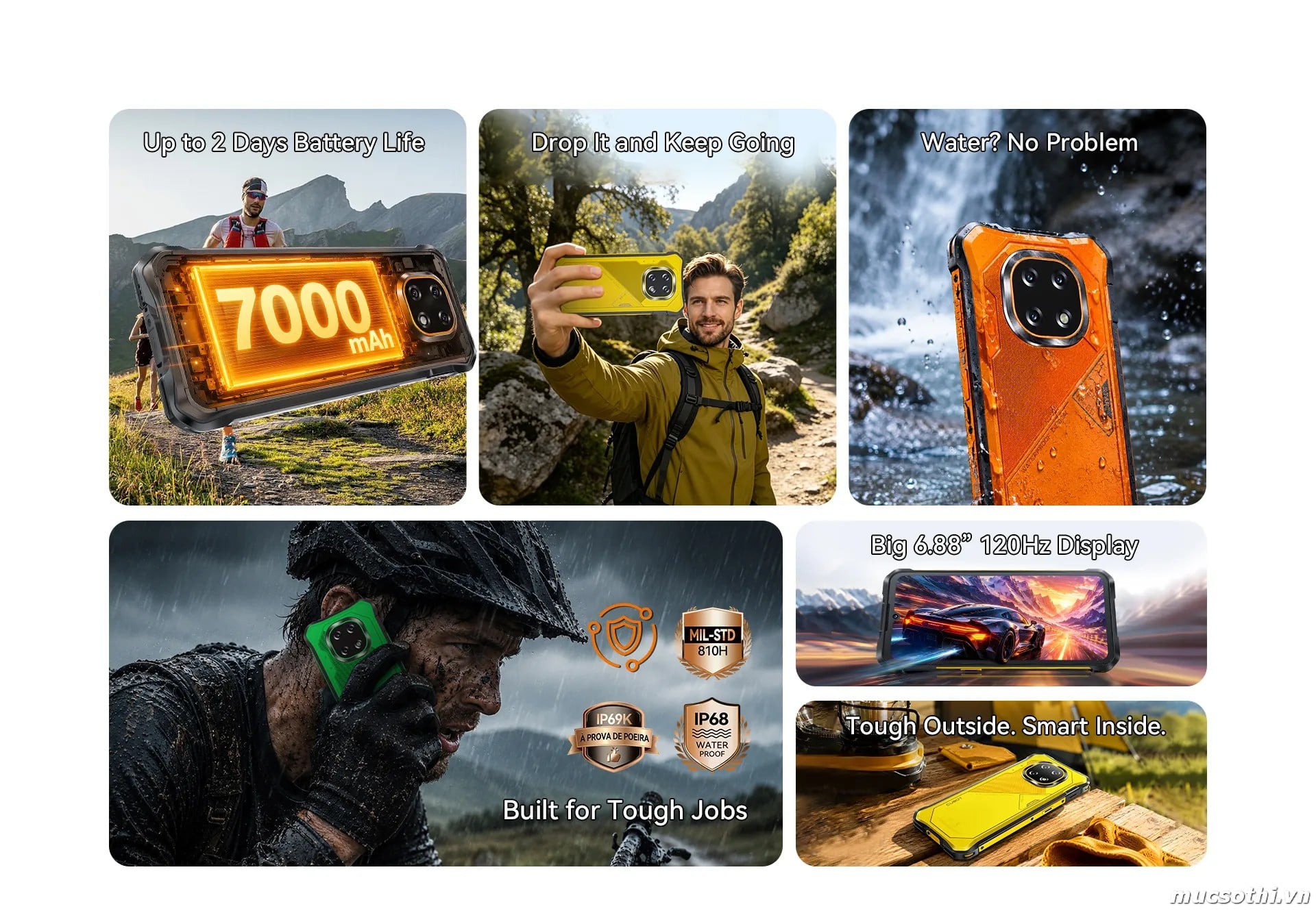 Cubot KingKong ES 5 - 2sim4G 8nhân Ram12GB Rom128GB Pin7000mAh Camera6 – Siêu Bền Pin Khủng