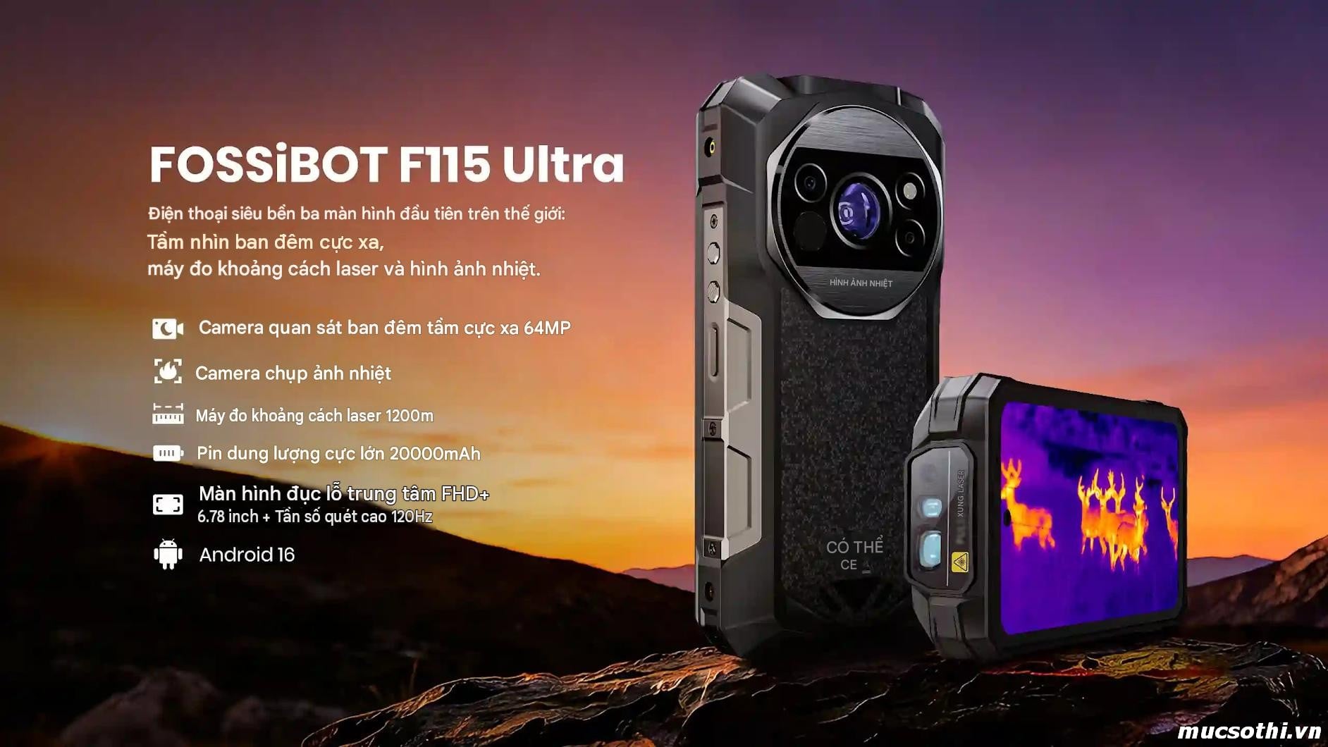 Mục sở thị giới thiệu smartphone Fossibot F115 Ultra pin 20000mAh chính hãng giá tốt - 09175.09195