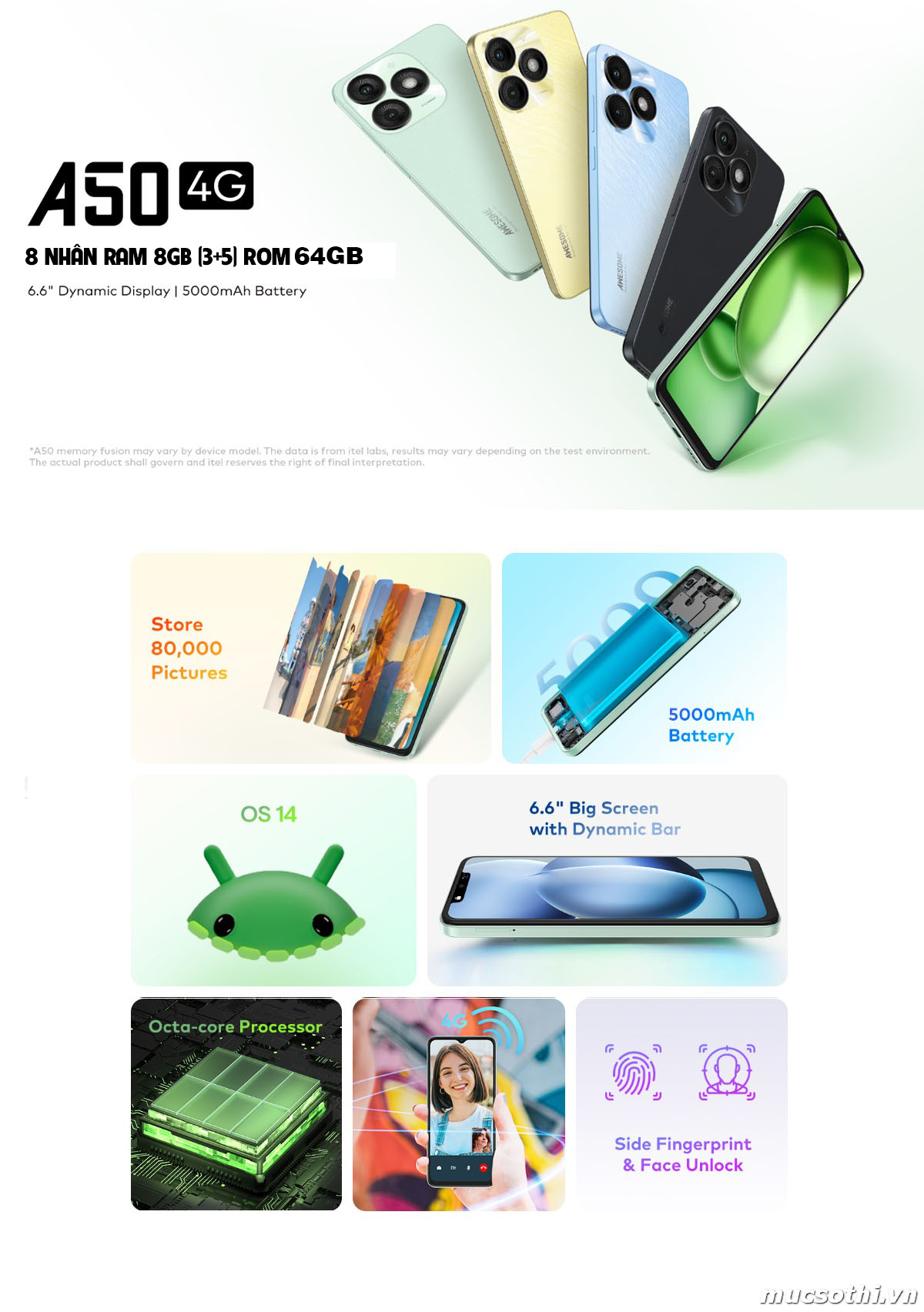 Mục sở thị giới thiệu smartphone itel A50 chính hãng Giá RẺ BÈO - 09175.09195