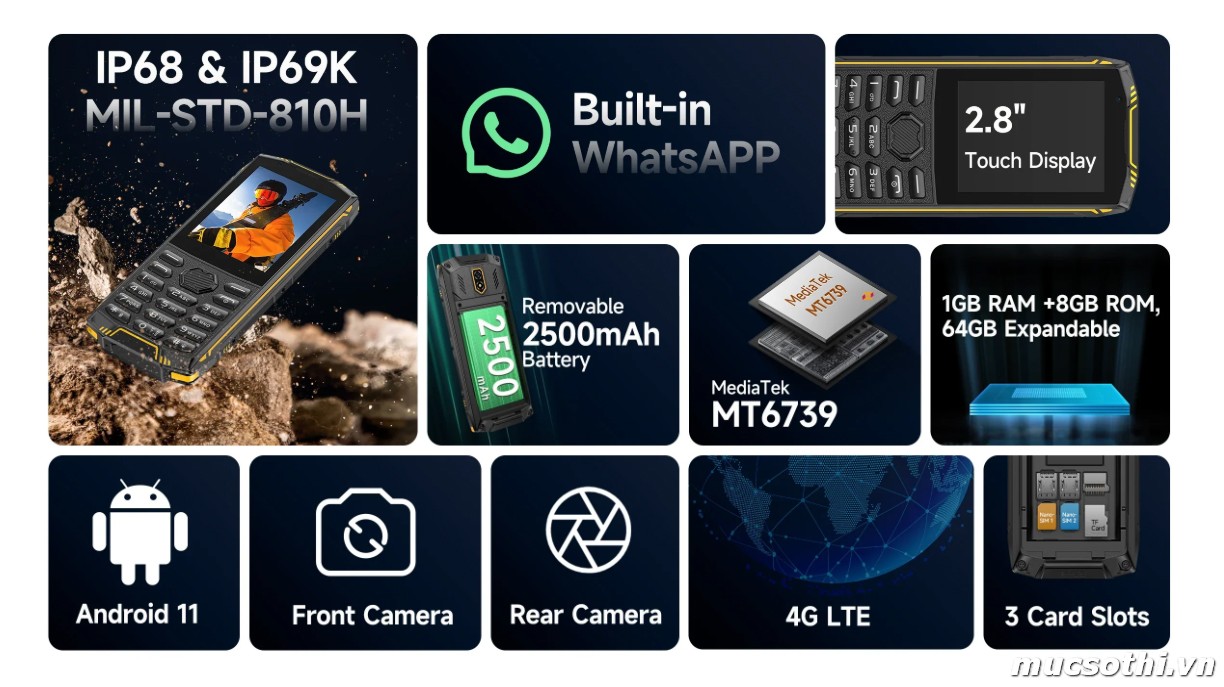 Mục sở thị điện thoại Armor Mini 5 chính hãng Ulefone đang được bán Giá Tốt + Khuyến mãi hấp dẫn tại Siêu Bền Pin Khủng - 09175.09195