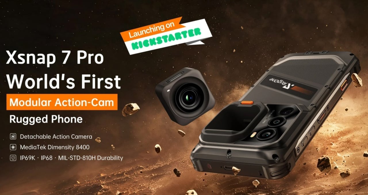 Rugone Xsnap 7Pro chiếc smartphone siêu bền pin khủng tích hợp camera hành động tháo rời linh động độc lạ - mucsothi.com.vn