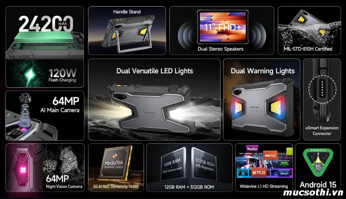 Smartphone Sờ To - Bán lẻ giá sỉ online giá tốt máy tính bảng 5G Ulefone Armor Pad 5 Pro chính hãng - 09175.09195