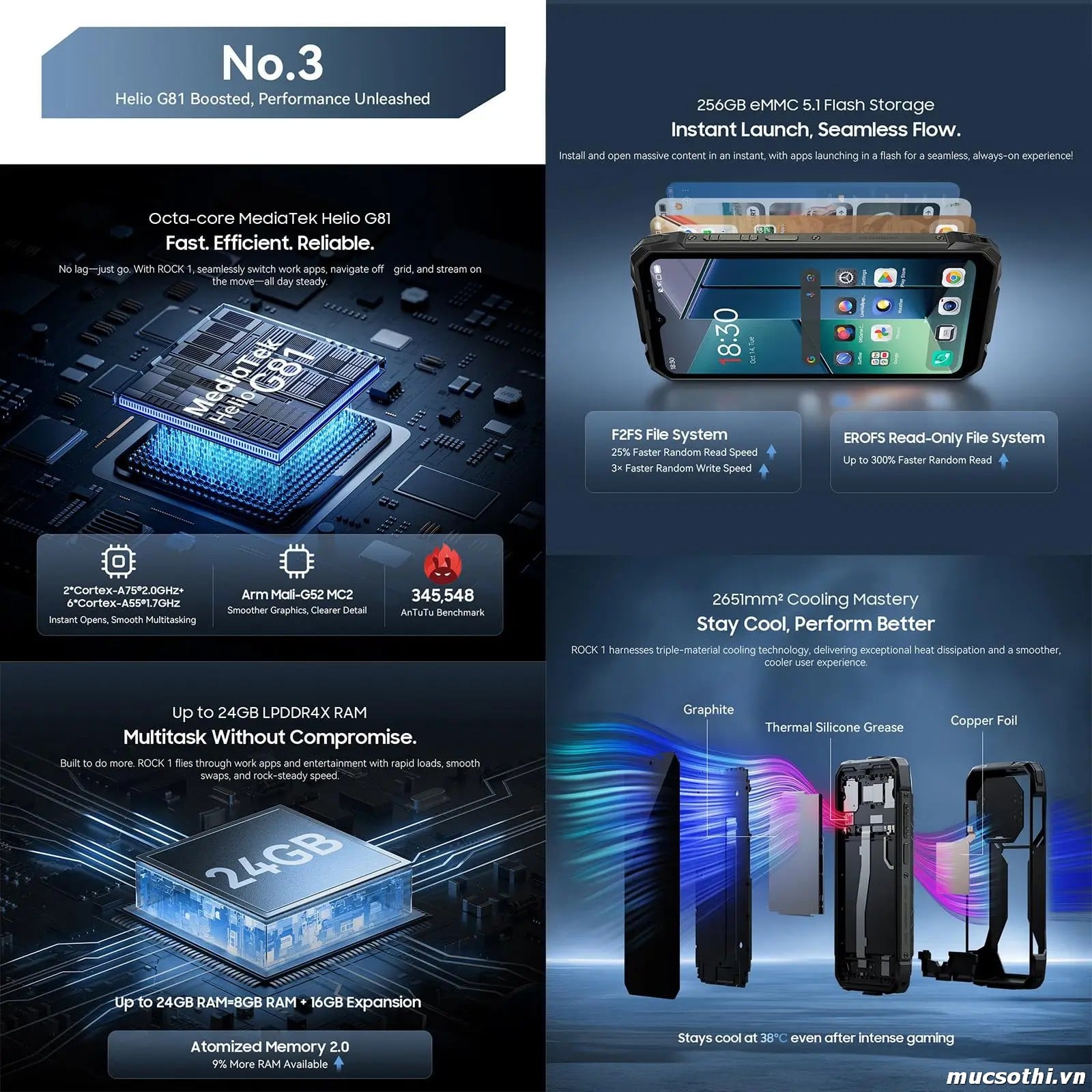 Mục sở thị Rock 1 chính hãng Blackview đang được bán Giá Tốt + Khuyến mãi hấp dẫn tại Siêu Bền Pin Khủng - 09175.09195