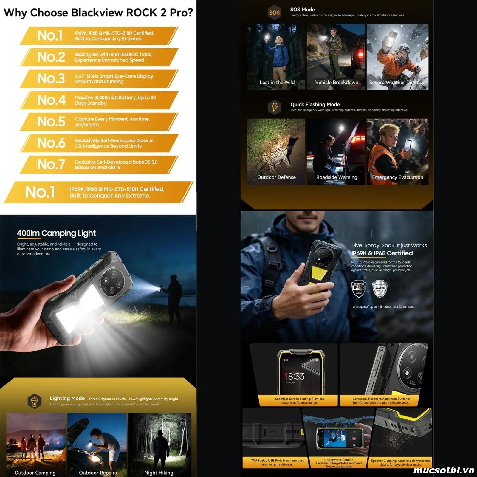 Mục sở thị Rock 2Pro chính hãng Blackview đang được bán Giá Tốt + Khuyến mãi hấp dẫn tại Siêu Bền Pin Khủng - 09175.09195