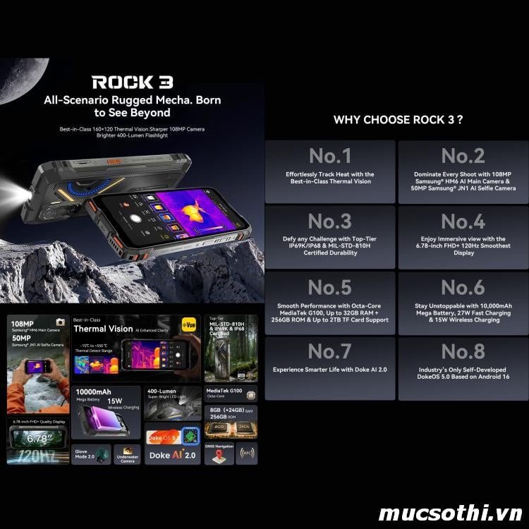 Mục sở thị Rock 3 chính hãng Blackview đang được bán Giá Tốt + Khuyến mãi hấp dẫn tại Siêu Bền Pin Khủng - 09175.09195