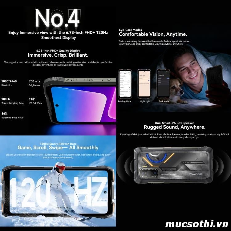 Mục sở thị Rock 3 chính hãng Blackview đang được bán Giá Tốt + Khuyến mãi hấp dẫn tại Siêu Bền Pin Khủng - 09175.09195