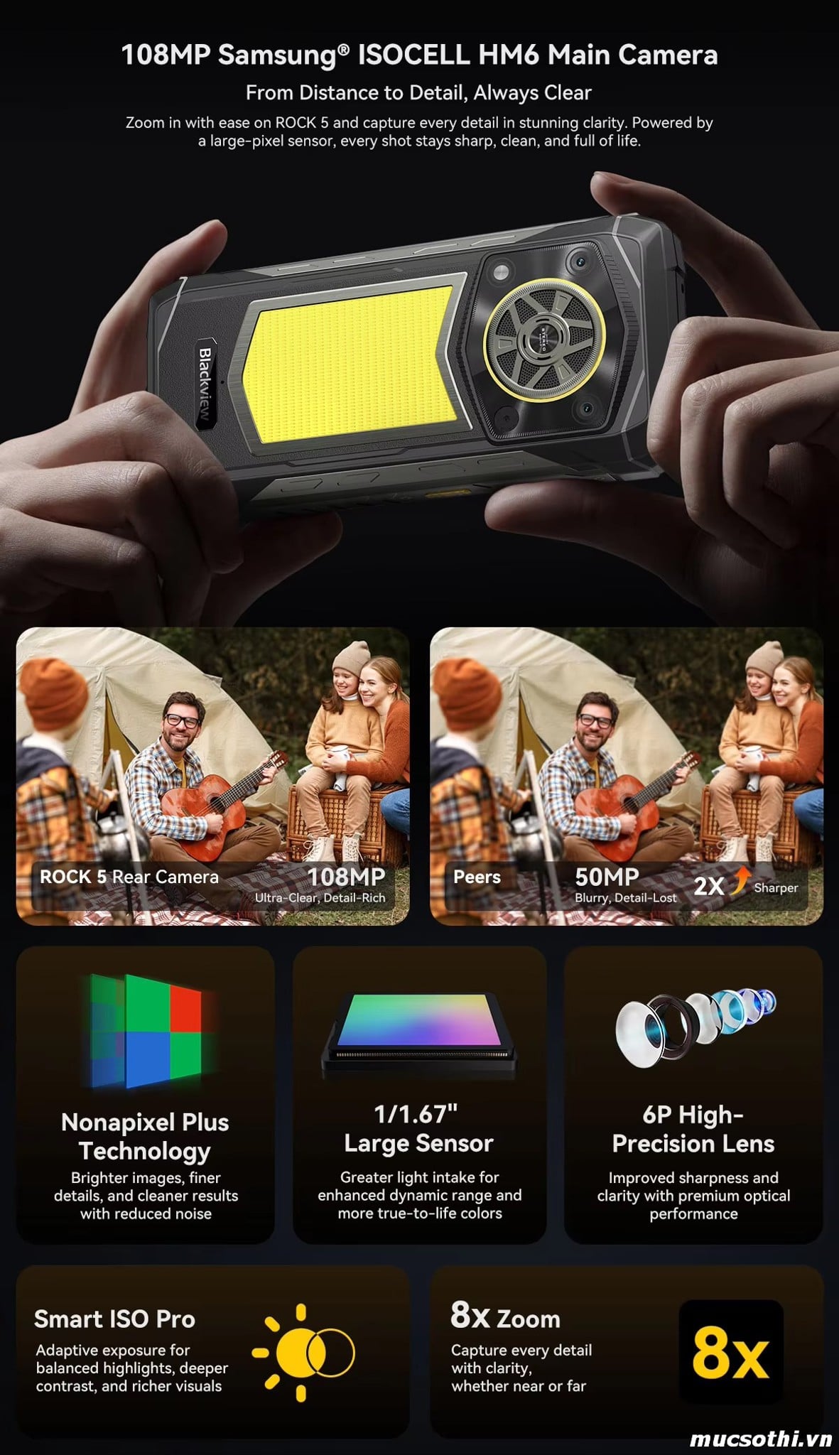 Mục sở thị ROCK 5 chính hãng BLACKVIEW đang được bán Giá Tốt + Khuyến mãi hấp dẫn tại Siêu Bền Pin Khủng - 09175.09195