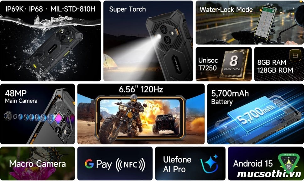 Mục sở thị RugKing 3Pro smartphone siêu bền mỏng pin trâu giá rẻ mới của Ulefone - 09175.09195