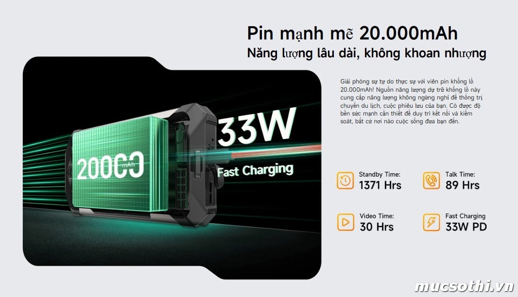 Mục sở thị RugKing 5Pro chính hãng Ulefone đang được bán Giá Tốt + Khuyến mãi hấp dẫn tại Siêu Bền Pin Khủng - 09175.09195