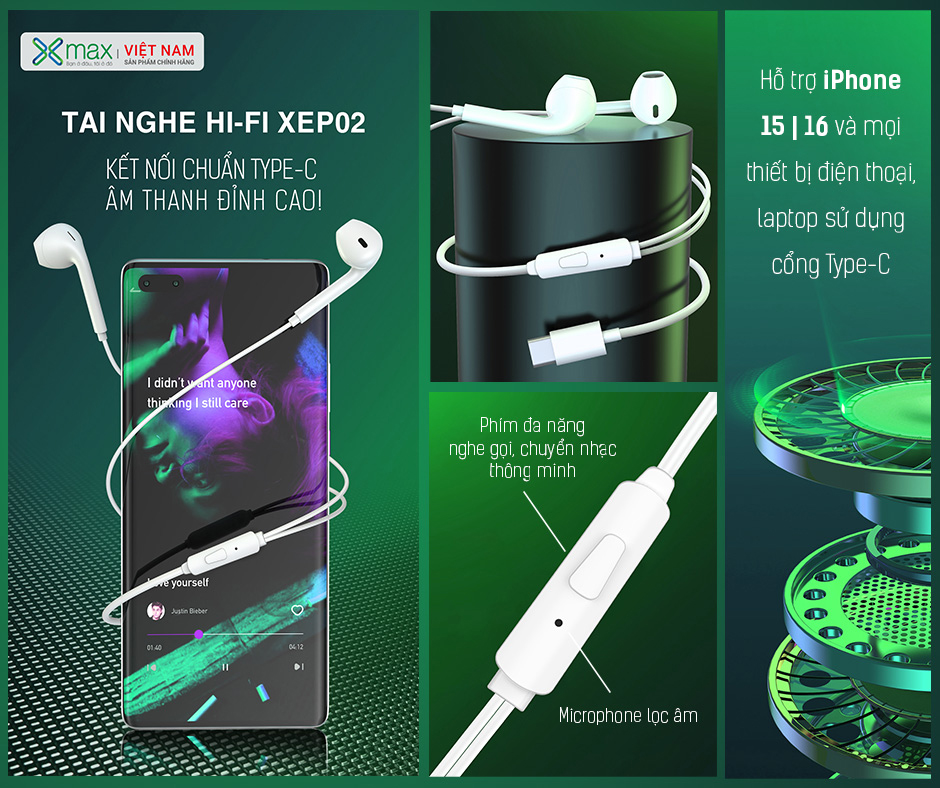 Mục sở thị Tai nghe HiFi dây Type C thương hiệu Xmax có Deal Giá Tốt - Hốt ngay liên hệ 0923.03.03.25