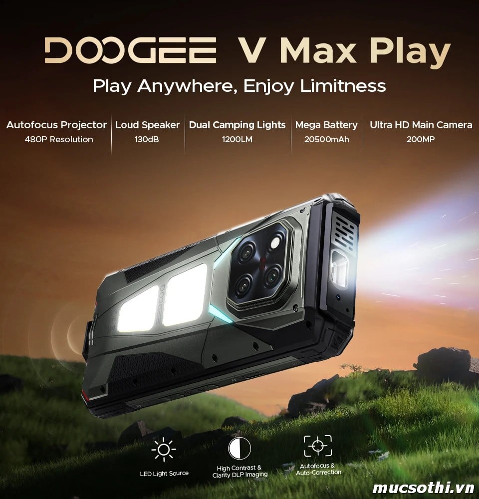 Smartphone Sờ To - Bán lẻ giá sỉ online giá tốt điện thoại máy chiếu Doogee Vmax Play 5G chính hãng - 09175.09195