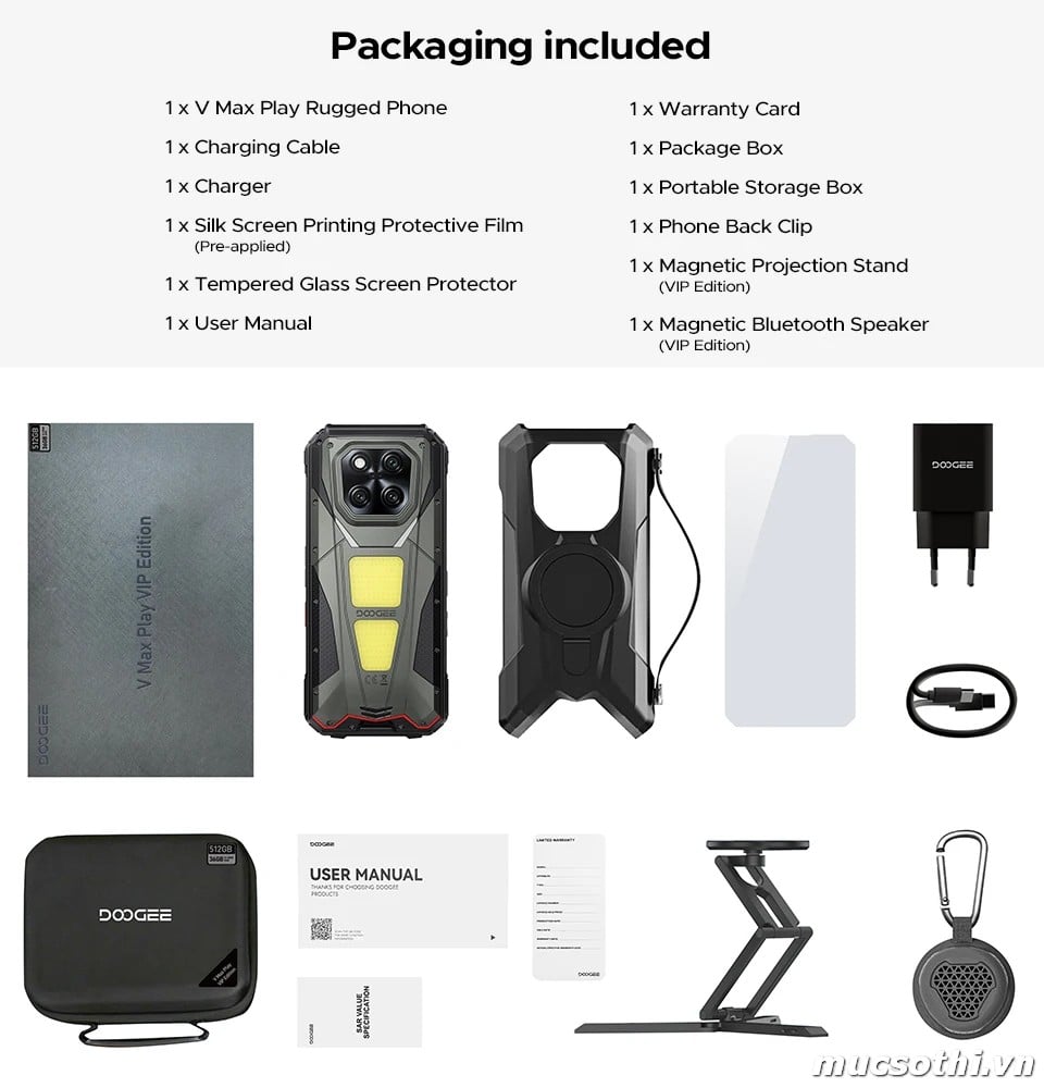 Smartphone Sờ To - Bán lẻ giá sỉ online giá tốt điện thoại máy chiếu Doogee Vmax Play 5G chính hãng - 09175.09195