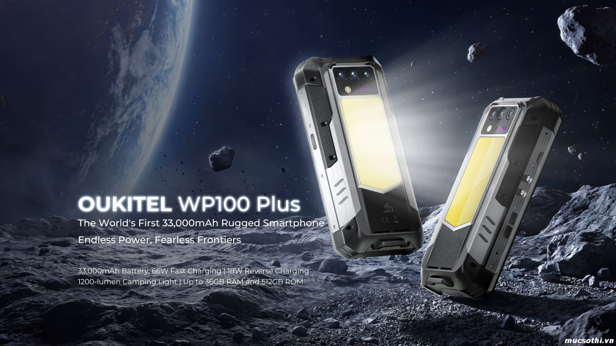 Mục sở thị giới thiệu smartphone Oukitel WP100 Plus siêu bền pin 33000mAh tích hợp đèn Camping 1200Lumens - 09175.09195