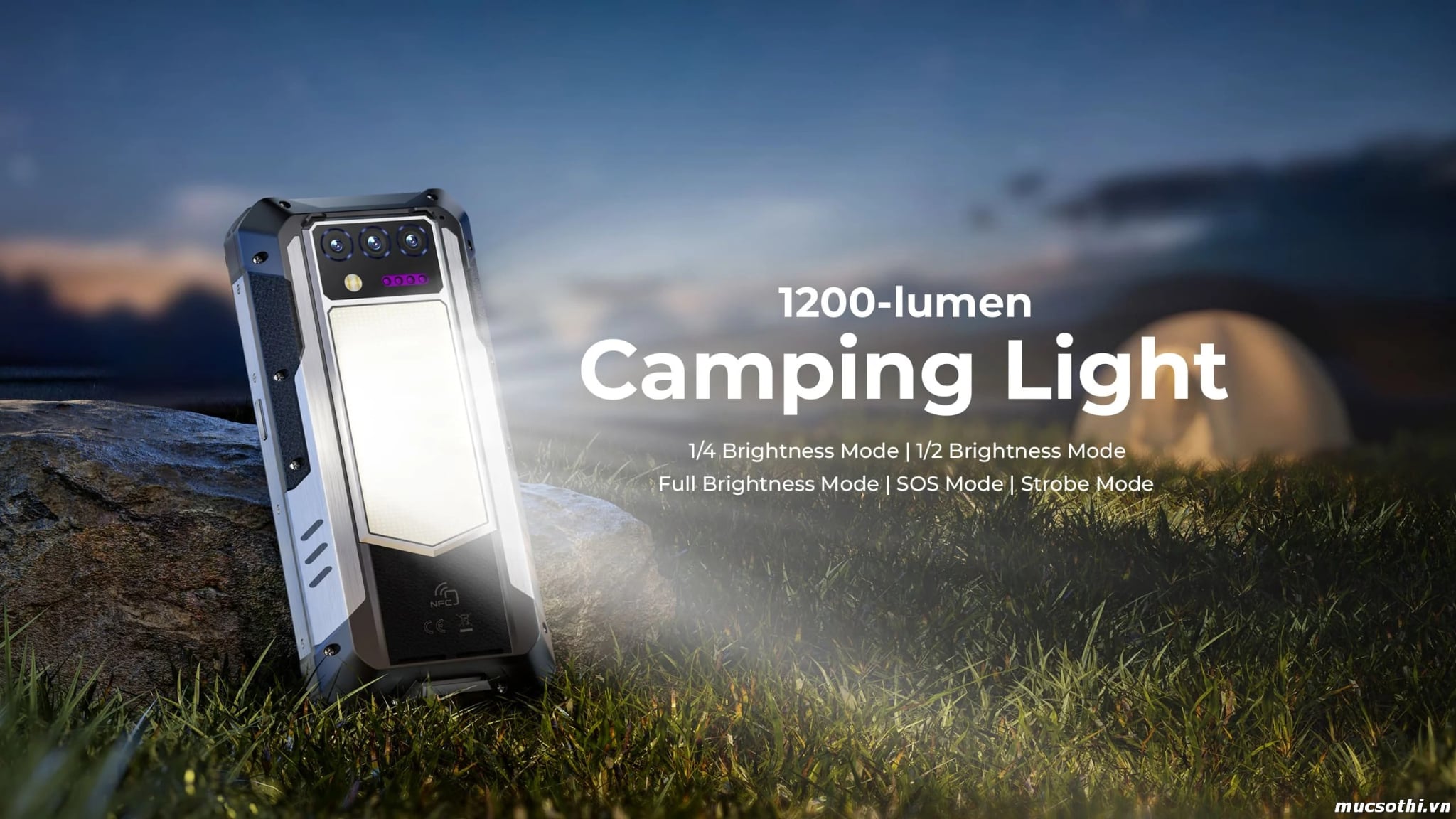 Mục sở thị giới thiệu smartphone Oukitel WP100 Plus siêu bền pin 33000mAh tích hợp đèn Camping 1200Lumens - 09175.09195