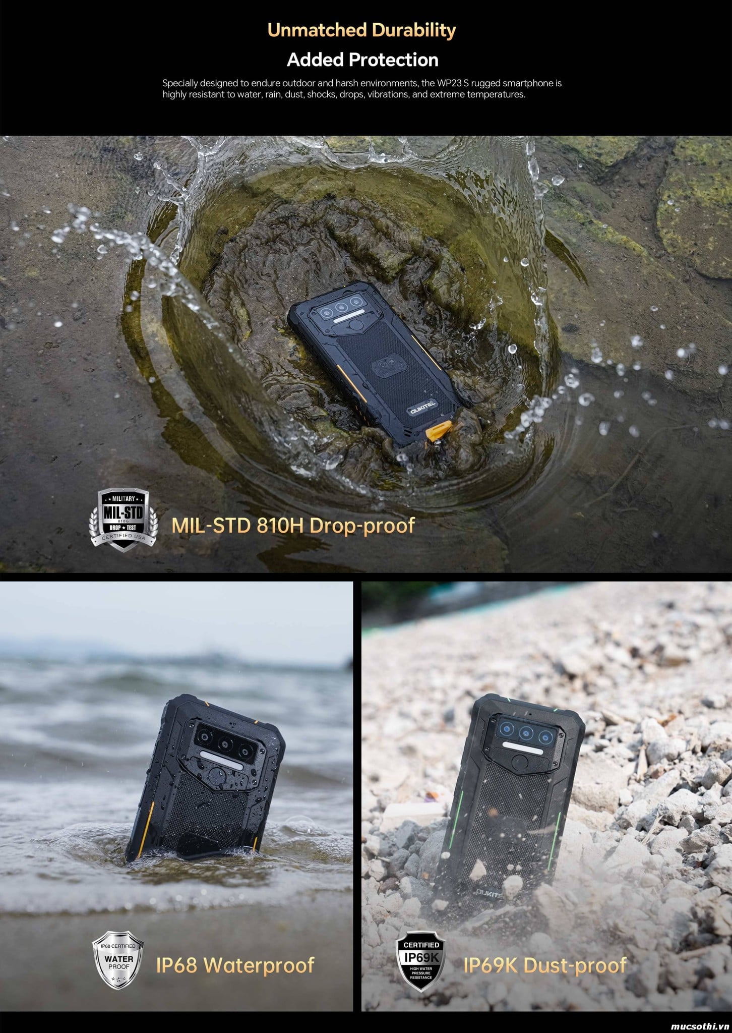Mục sở thị WP23s chính hãng Oukitel đang được bán Giá Tốt + Khuyến mãi hấp dẫn tại Siêu Bền Pin Khủng - 09175.09195