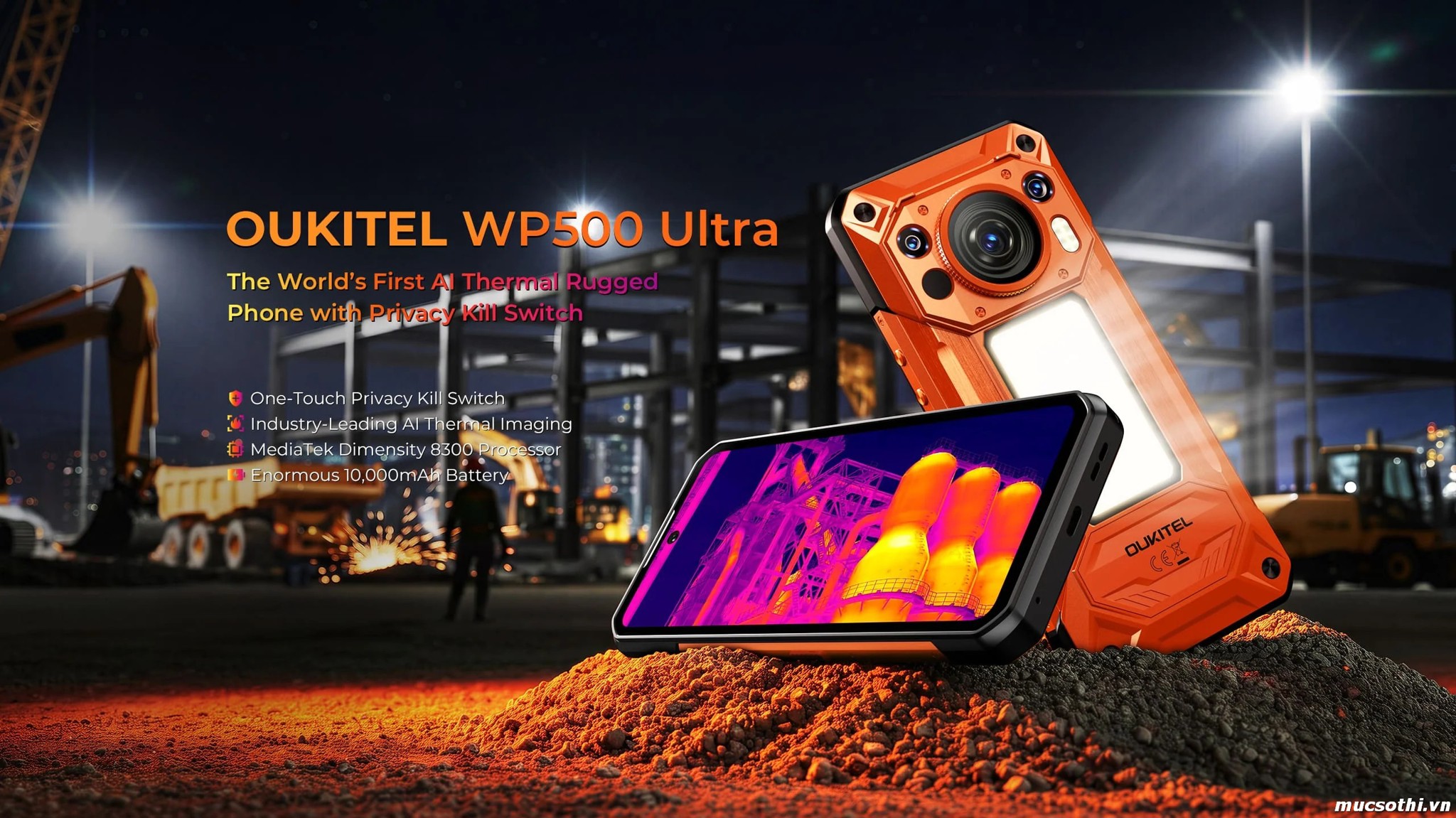 Mục sở thị WP500 Ultra 5G chính hãng Oukitel đang được bán Giá Tốt + Khuyến mãi hấp dẫn tại Siêu Bền Pin Khủng - 09175.09195