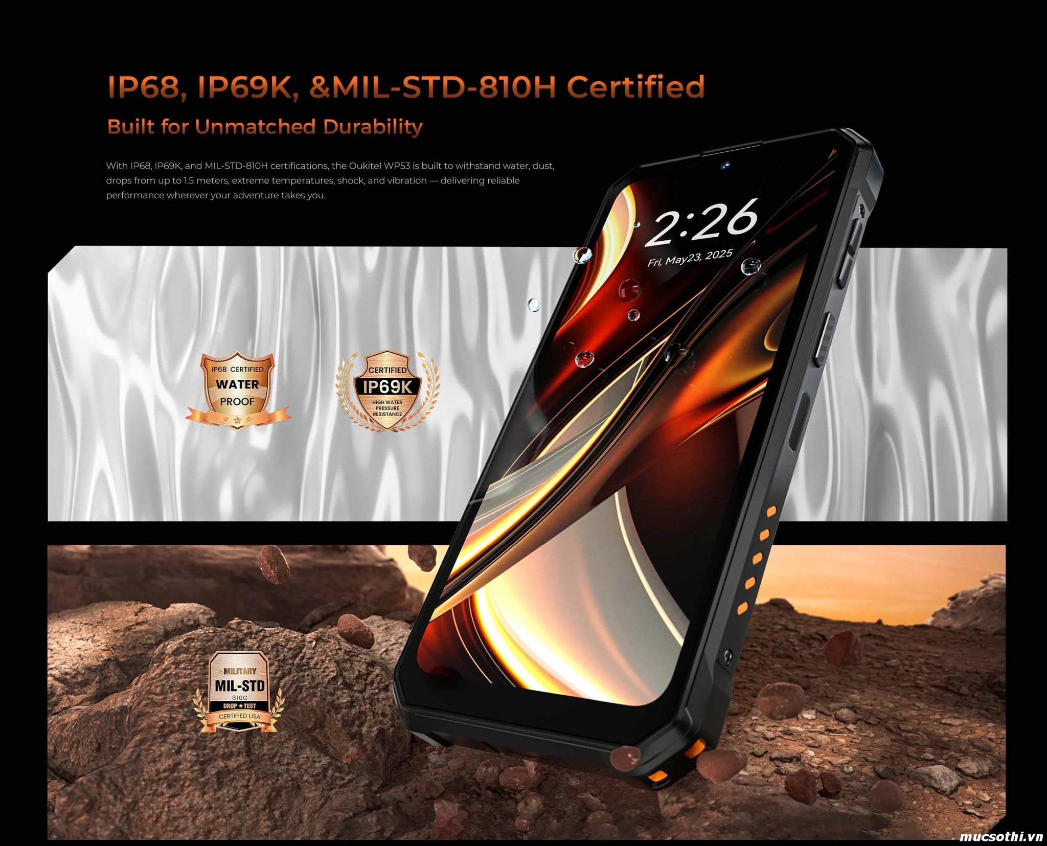 Mục sở thị WP53 chính hãng Oukitel đang được bán Giá Tốt + Khuyến mãi hấp dẫn tại Siêu Bền Pin Khủng - 09175.09195