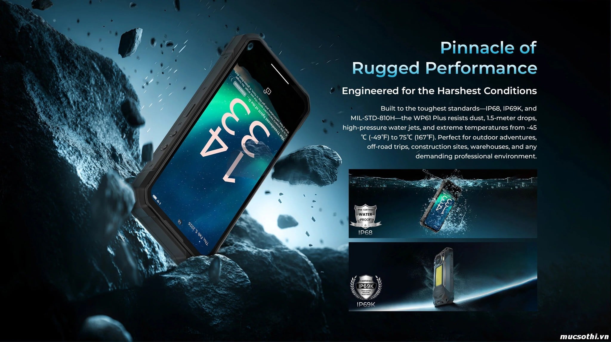 Mục sở thị WP61 (5G) chính hãng Oukitel đang được bán Giá Tốt + Khuyến mãi hấp dẫn tại Siêu Bền Pin Khủng - 09175.09195