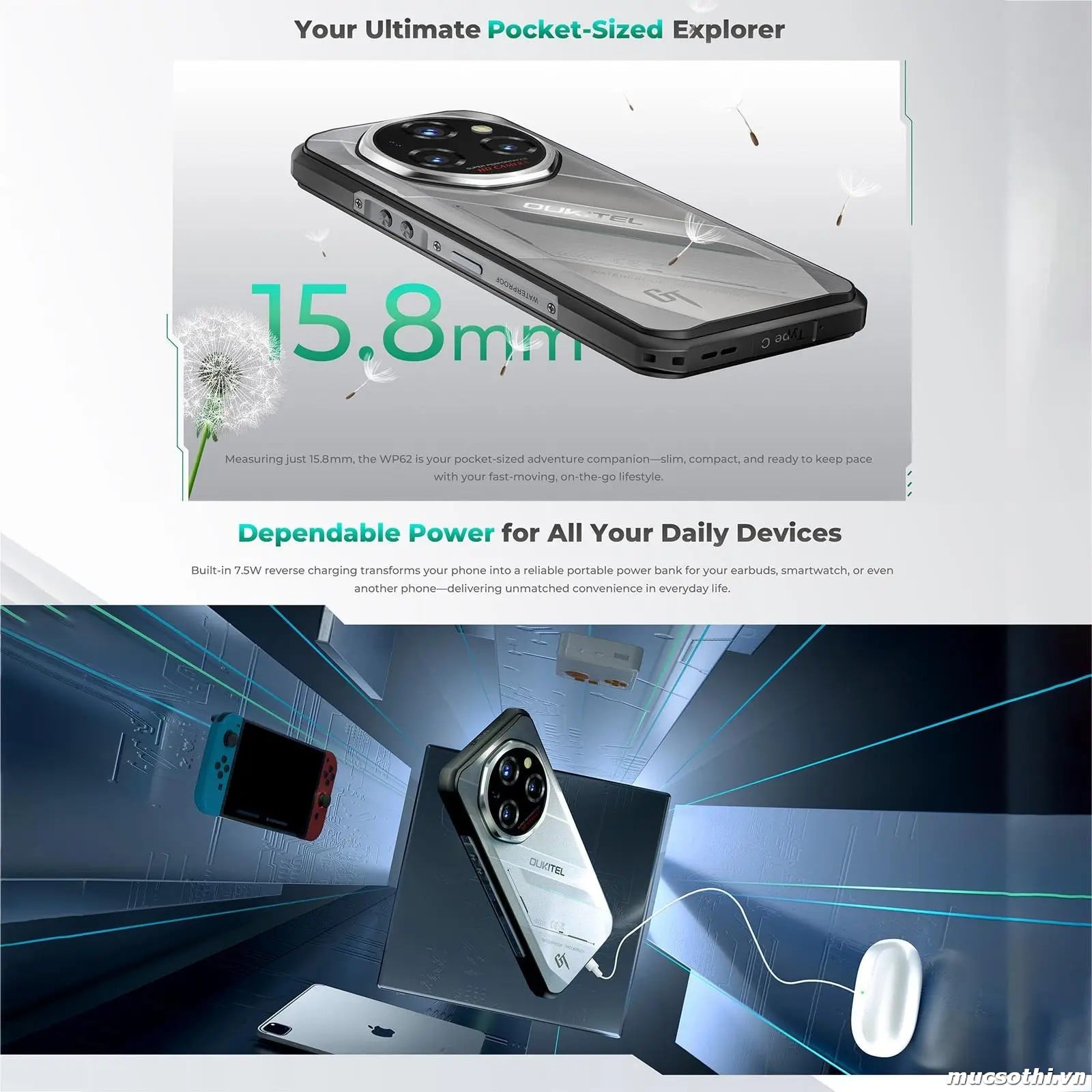 Smartphone Sờ To - Bán lẻ giá sỉ online giá tốt điện thoại Oukitel WP62 5G chính hãng - 09175.09195