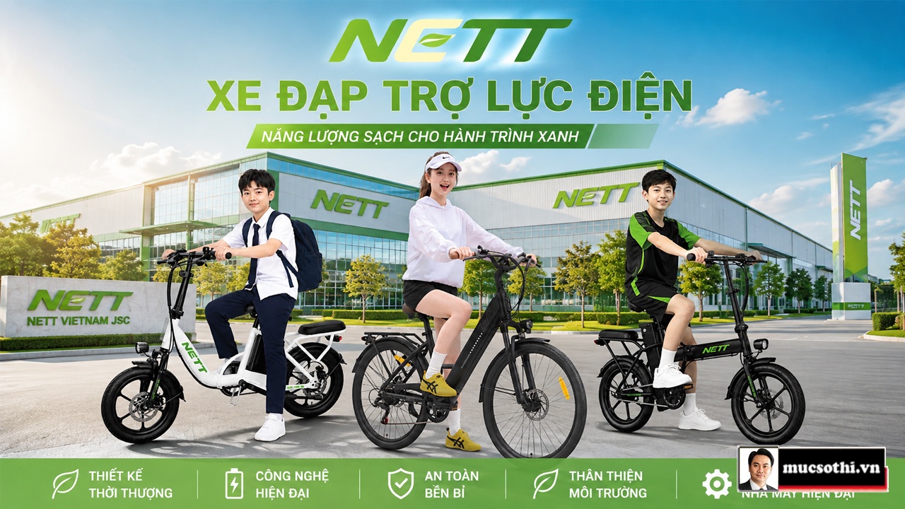 Đánh giá chi tiết xe đạp trợ lực điện NETT - Thương hiệu Việt với nhà máy 60.000m2 và các dòng xe nổi bật năm 2026 - mucsothi.com.vn