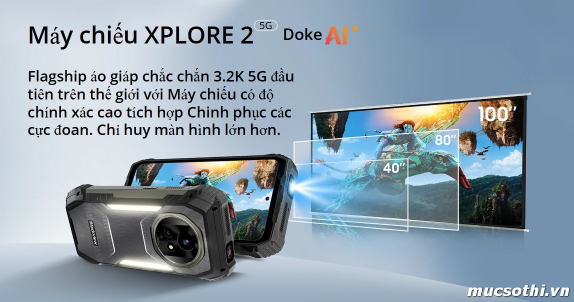 Smartphone Sờ To - Bán lẻ giá sỉ online giá tốt điện thoại máy chiếu Blackview Xplore2 Projector 5G chính hãng - 09175.09195