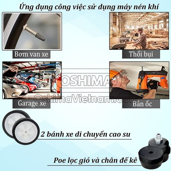Ứng dụng máy nén khí 30l có dầu oshima trong cuộc sống