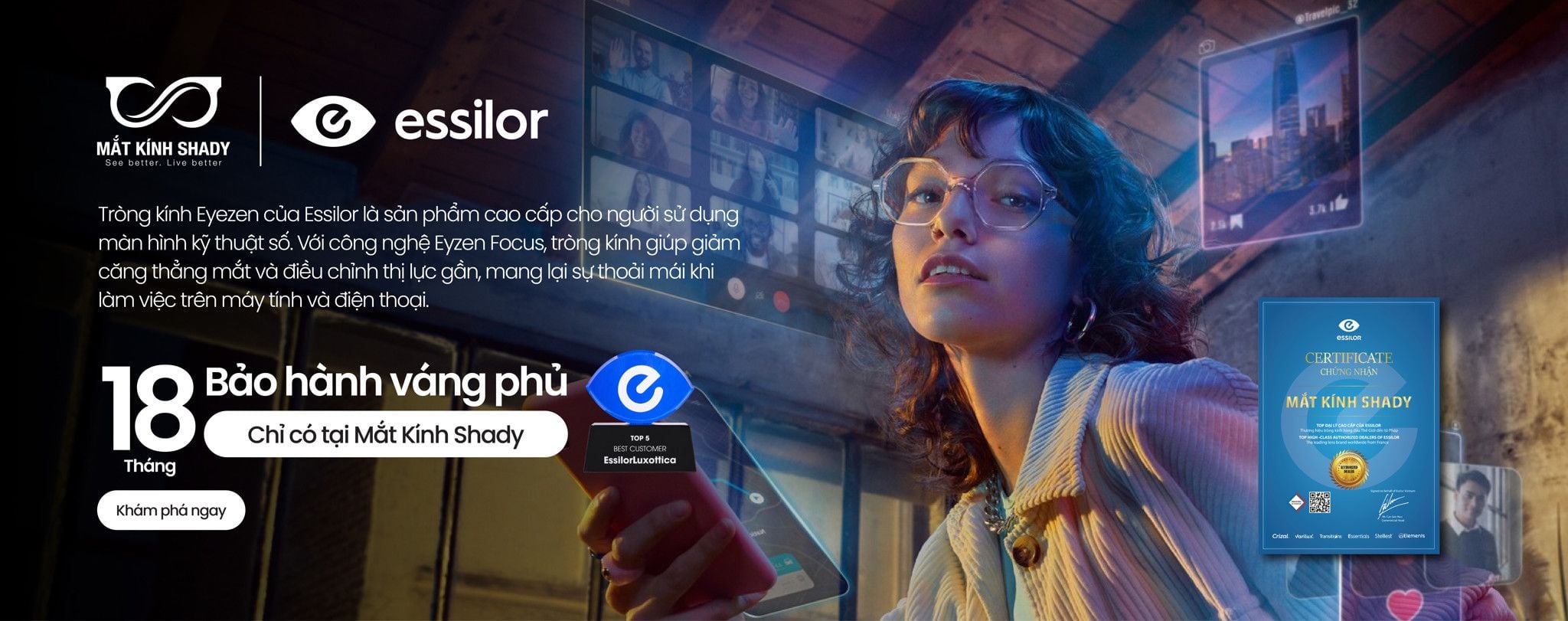 Tròng Kính Cao Cấp Eyezen Essilor | Cập Nhật Bảng Giá 2026