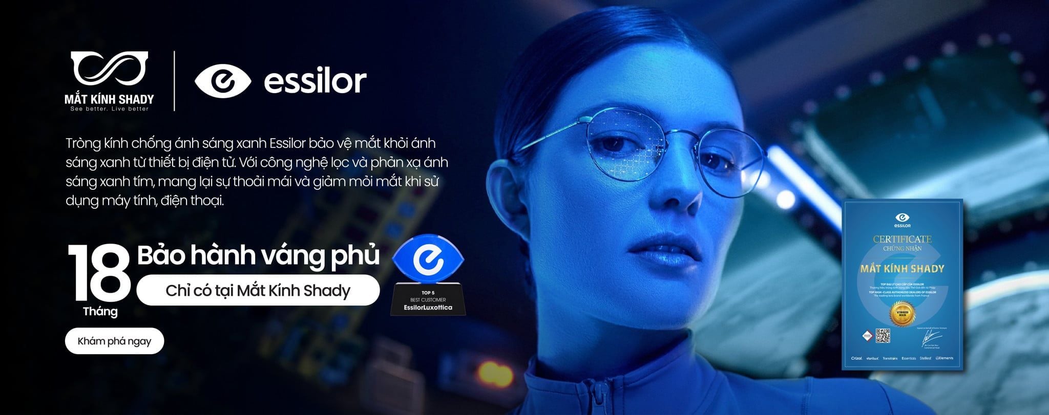 Tròng Kính Chống Ánh Sáng Xanh Essilor | Cập Nhật Bảng Giá 2026