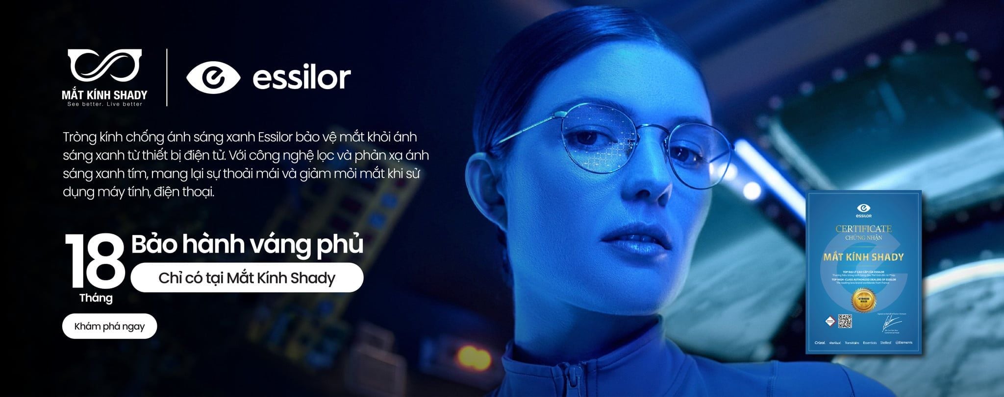 Tròng Kính Chống Ánh Sáng Xanh Essilor | Cập Nhật Bảng Giá 2026