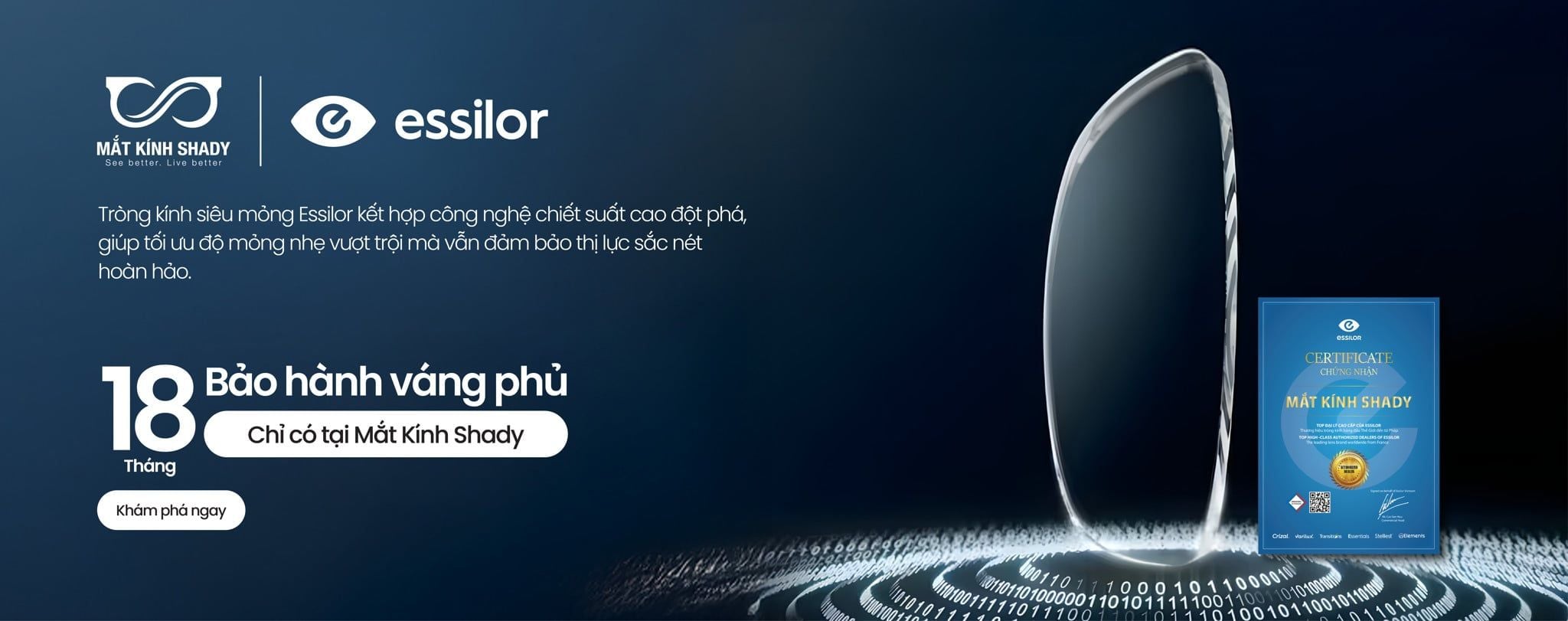 Tròng Kính Siêu Mỏng Essilor | Cập Nhật Bảng Giá 2026