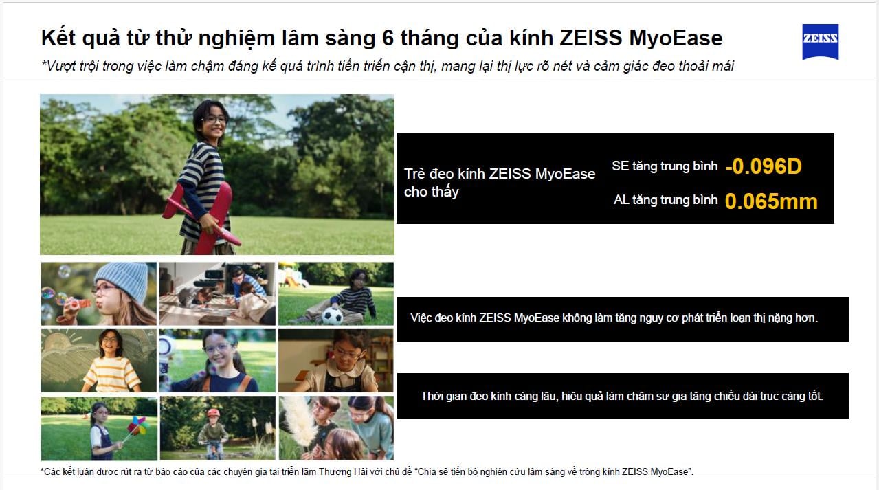 Tròng Kính Kiểm Soát Tiến Triển Cận Thị Trẻ Em Zeiss MyoEase