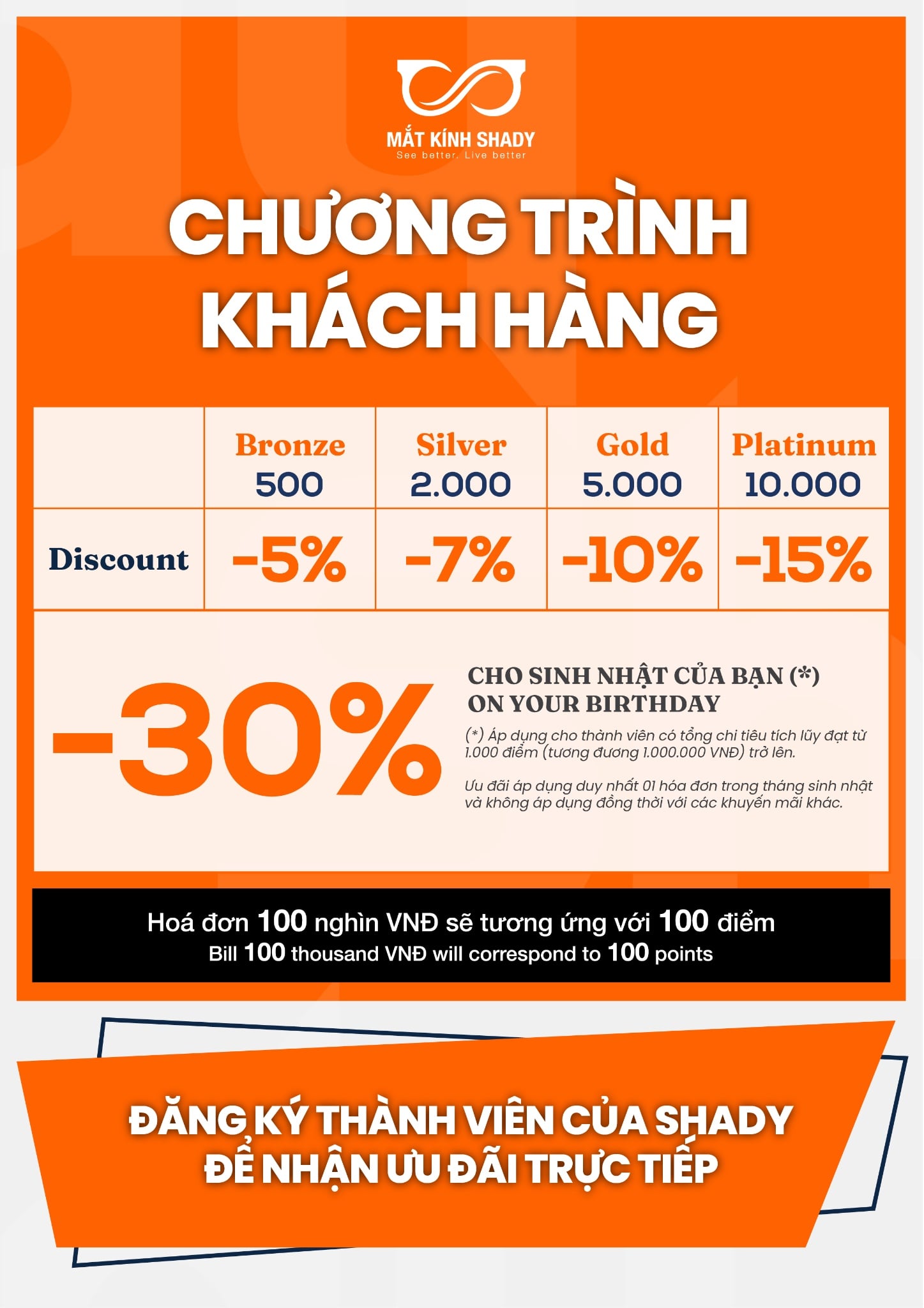 Ưu đãi chỉ có ở Mắt Kính Shady
