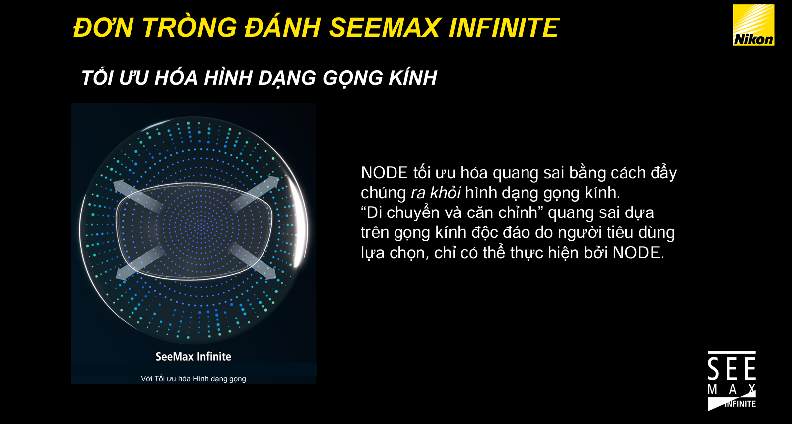 Tròng Kính Đổi Màu Nikon SeeMax Infinite Transitions XTRActive 1.50/ 1.59/ 1.60/ 1.67