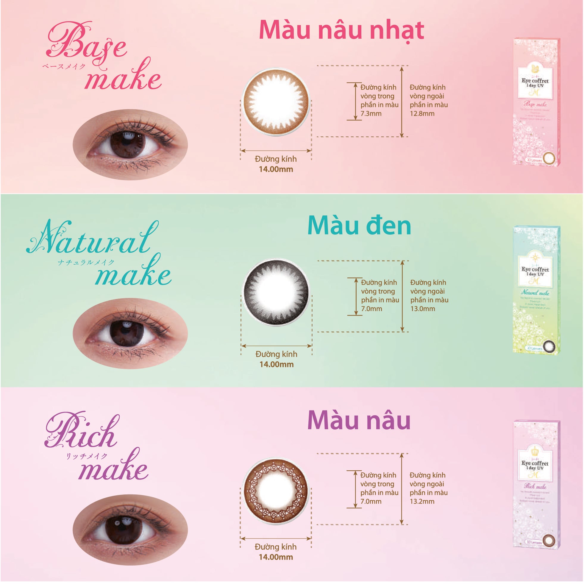 Kính Áp Tròng Màu SEED Eye coffret 1day UV-M (6 Màu)