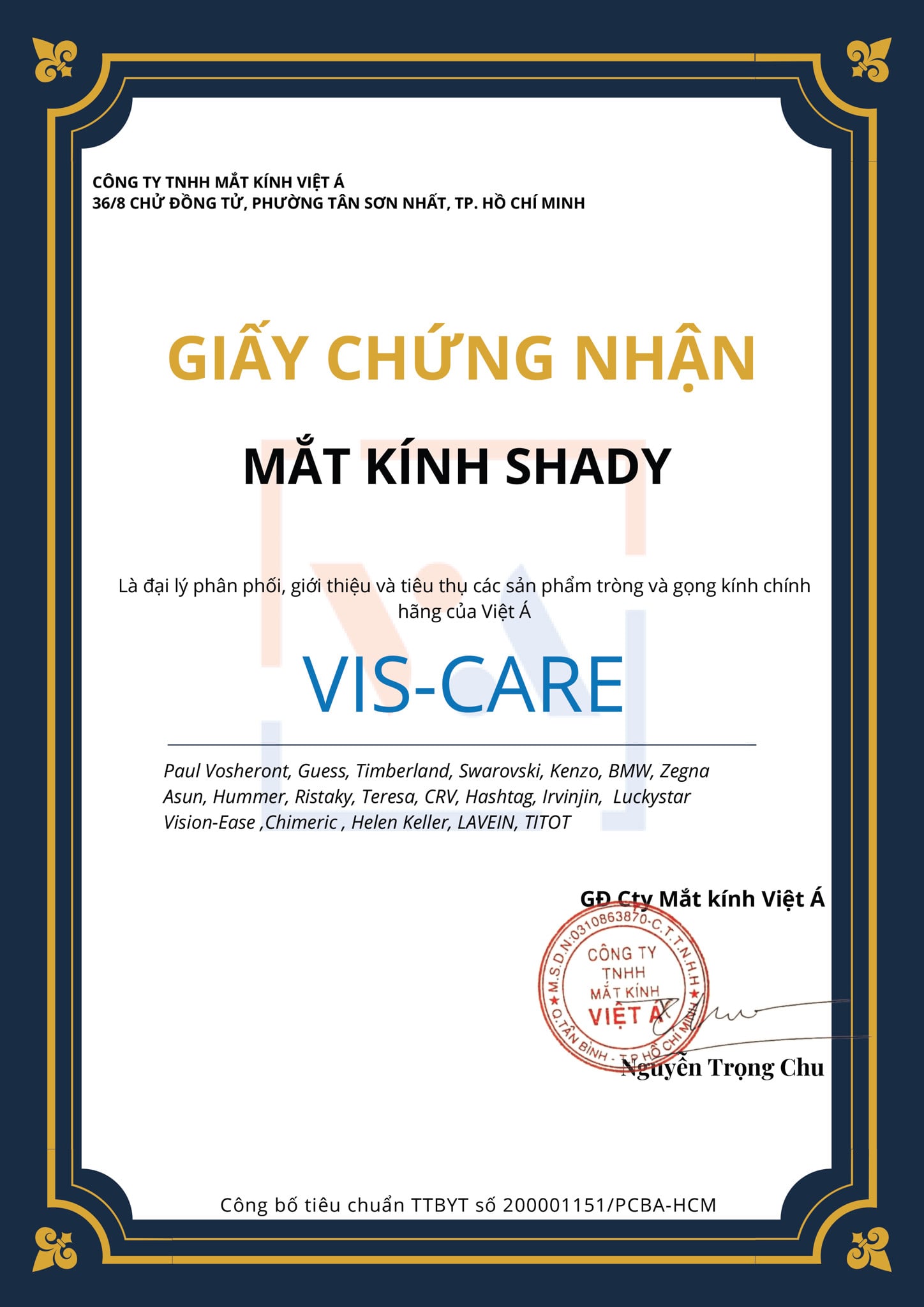 Tròng Kính Đổi Màu Vis Care 1.56