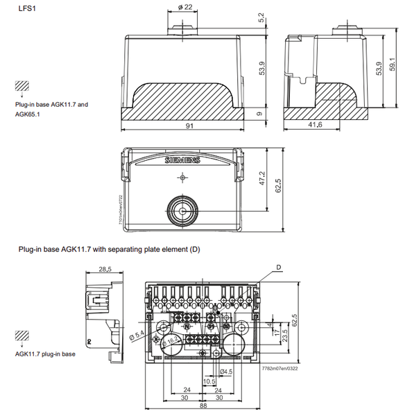 Technical Drawing Siemens LFS1.21A2