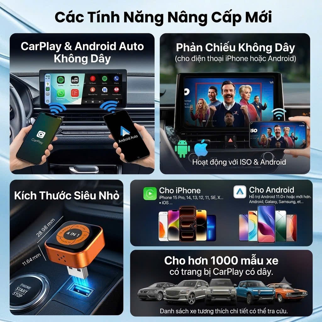 CarlinKit Mini Ultra 6 tương thích điều khiển nguyên bản