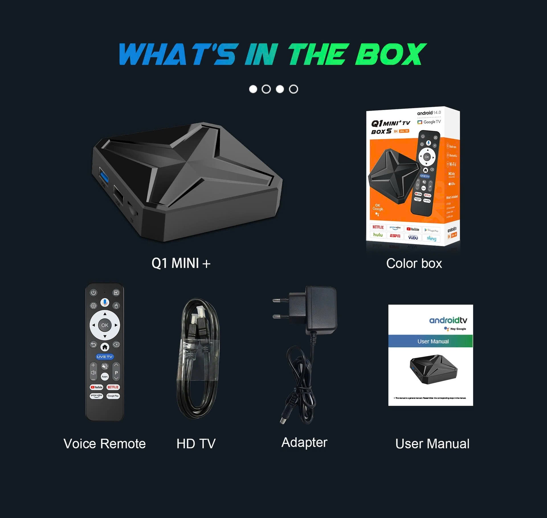 Trọn bộ TV Box Q1 Mini +