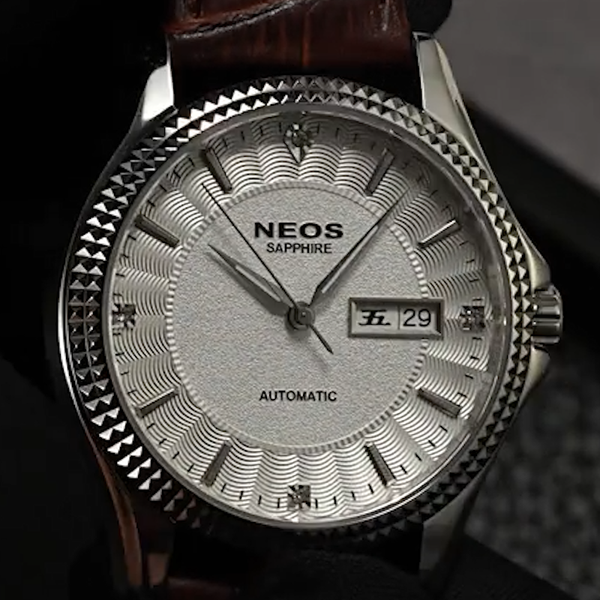 đồng hồ nam dây da máy cơ neos m-90105