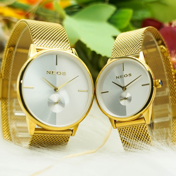 đồng hồ đôi dây lưới neos n-40679