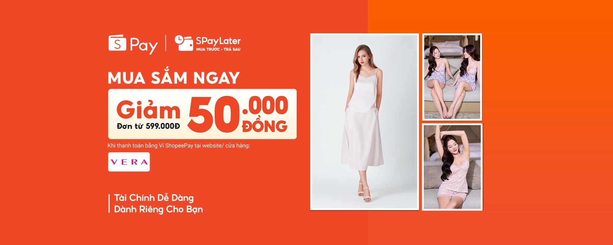 Sắm đồ hiệu - giảm ngay 50.000đ khi thanh toán ShopeePay tại Vera