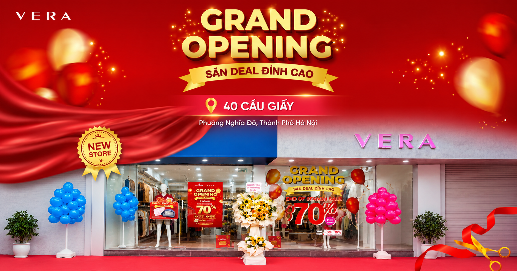 VERA KHAI TRƯƠNG CỬA HÀNG MỚI TẠI 40 CẦU GIẤY – ƯU ĐÃI ĐẾN 70%
