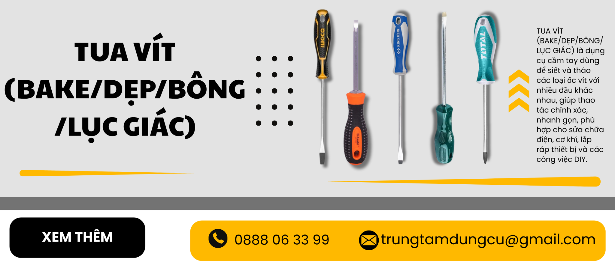 Tua vít (Bake/Dẹp/Bông/Lục giác)